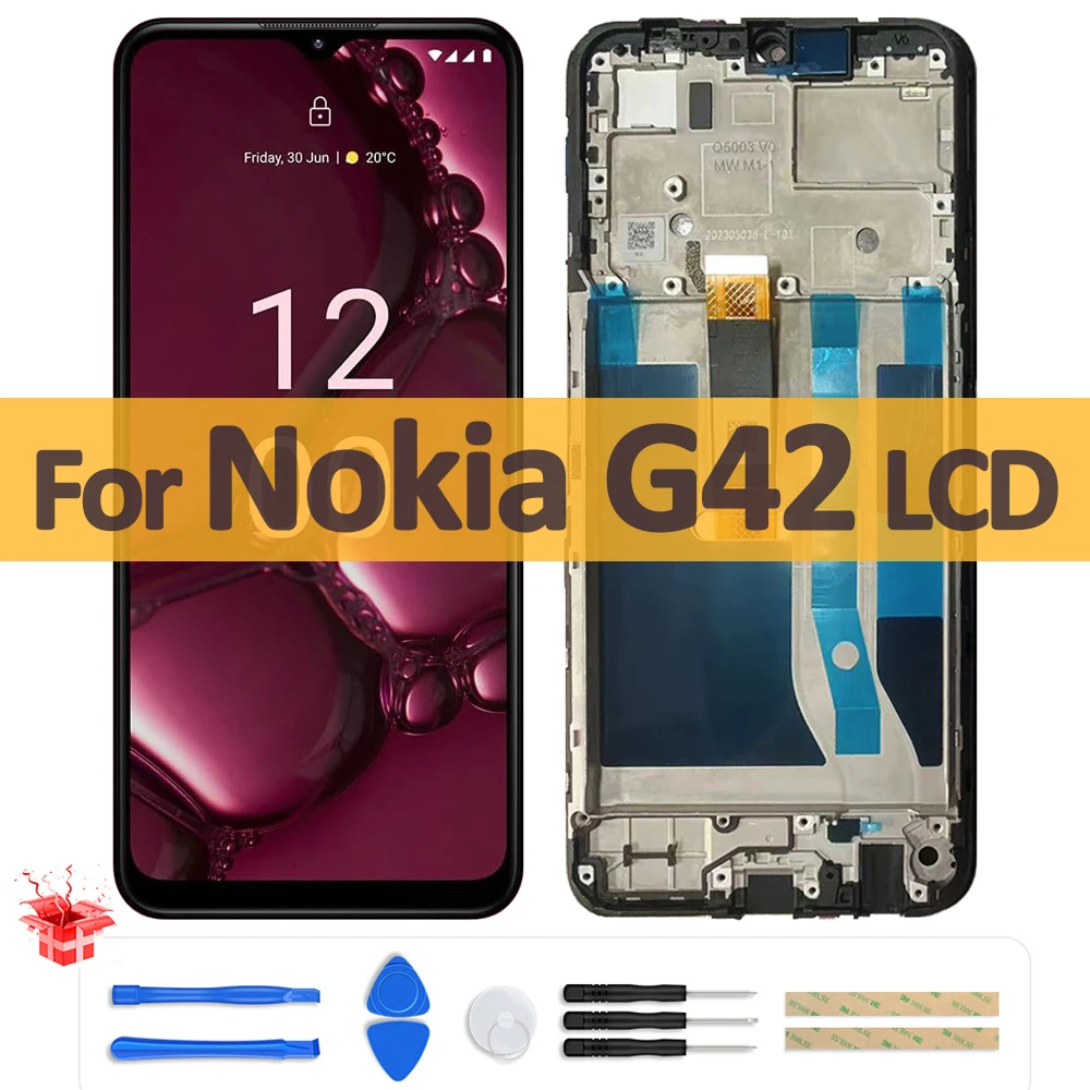 Lcd Originale Da 6.56 "Per Nokia G42 Display Lcd Touch Screen Digitizer Assembly Con Cornice Per Nokia G42 Lcd Sostituire Le Parti Di Riparazione