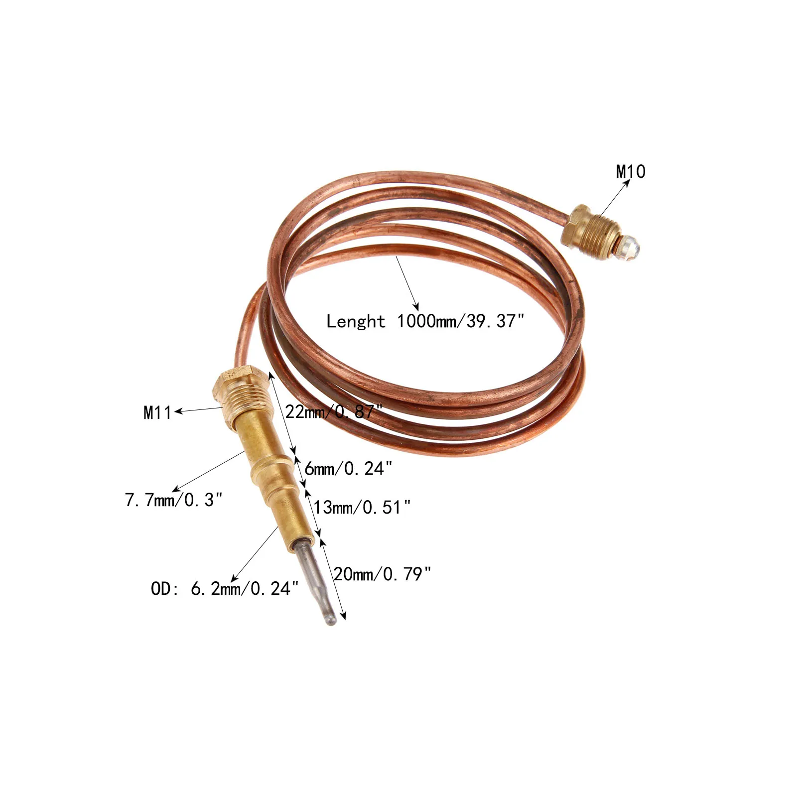Universal Gas Thermocouple 27.5 Inch (M11, M10) for Fireplace Gas Fire Pit Grill Stove BBQ Outdoor Patio Heater gas thermocouple