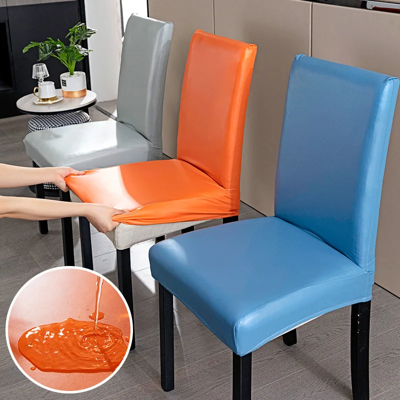 Waterproof Leather Chair Cover Dining Room Elastic Slipcover For Chairs