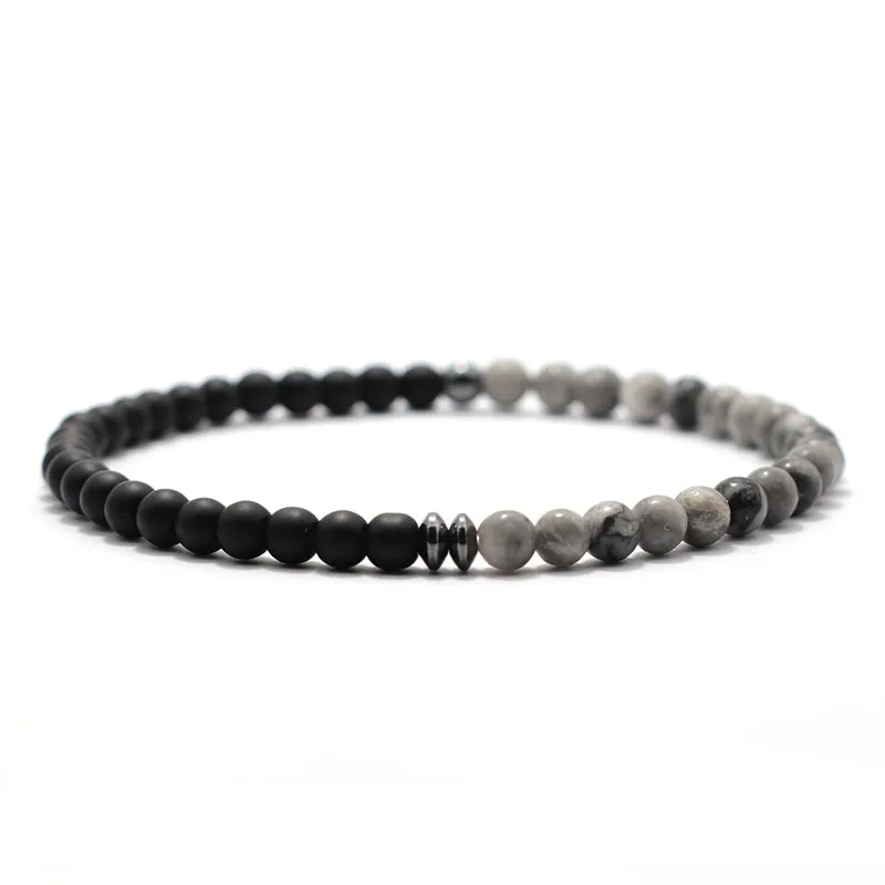 Men Natural Stone Beaded Meditation Yoga Bracelet