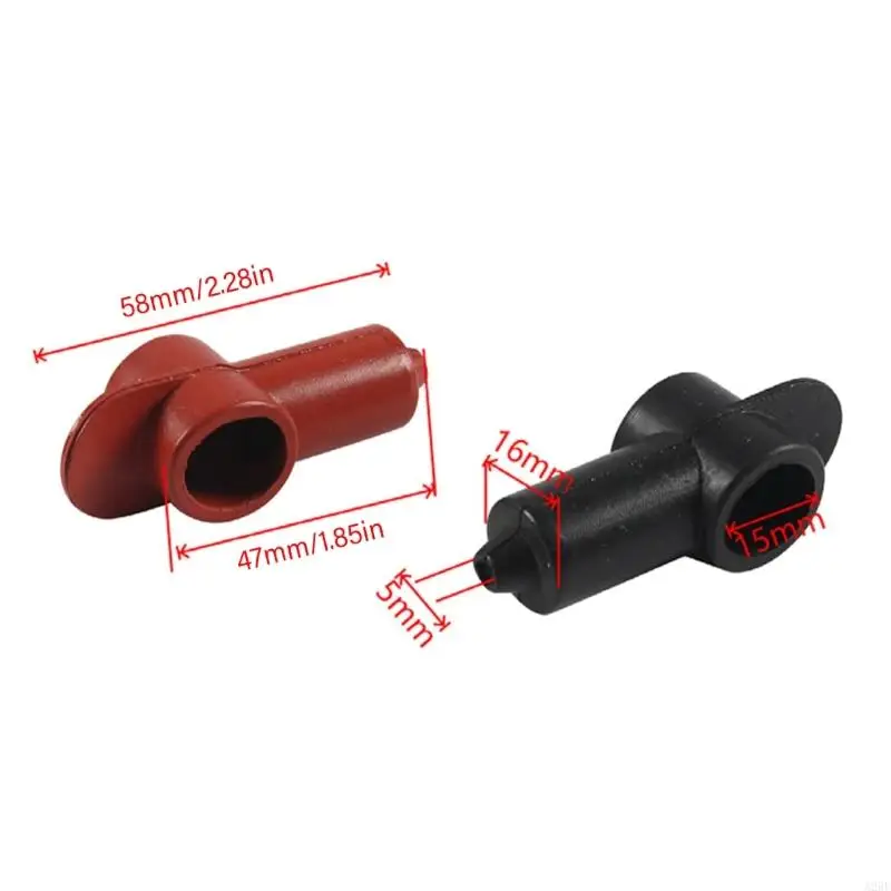 10Pcs Redness and Black Battery Terminal Insulating Cover,Cable Lug Protector Cover Lug Caps for Car Motorbike