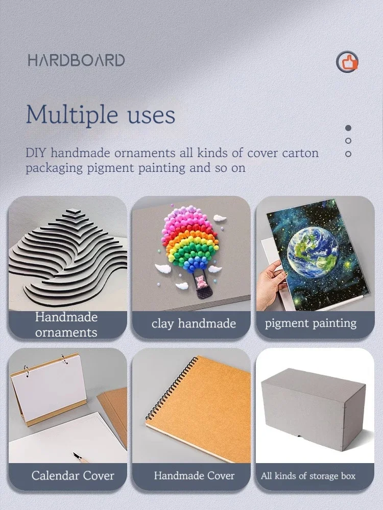 Kraft Paper A4/A5 White Thicked Hard Cardboard Diy Handmake Card Making Craft Chipboard Backing Board 1/1.5/2/2.5-3mm
