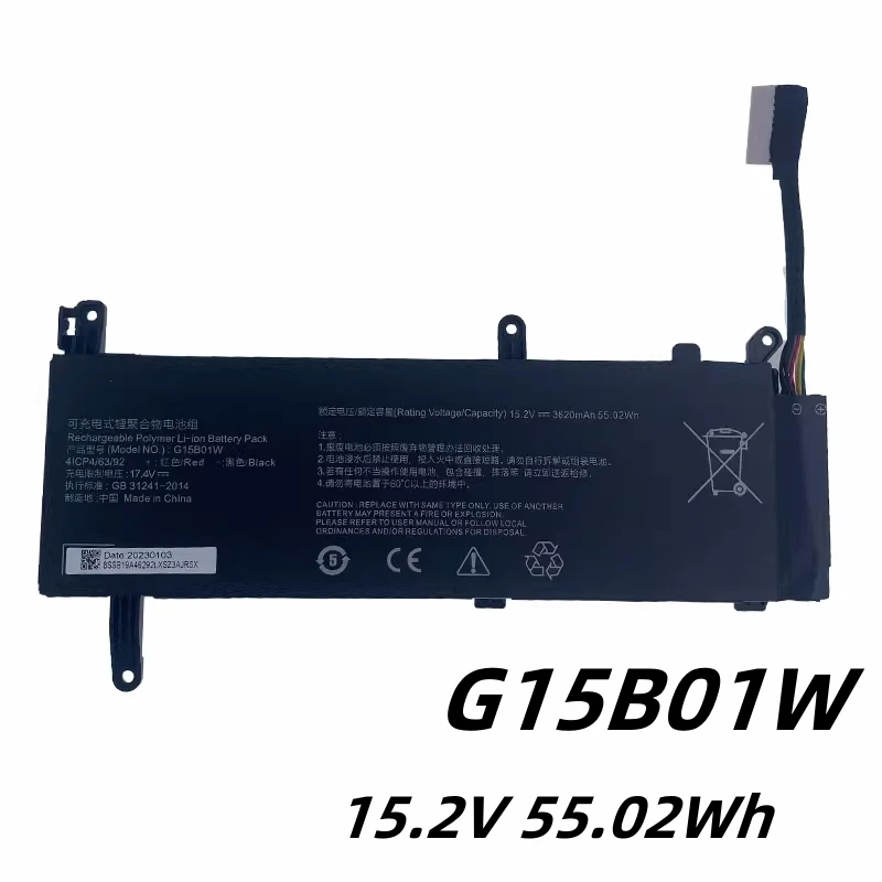 

G15B01W 15.2V 55.02WH Laptop Battery For Xiaomi Gaming Laptop 15.6'' i5 7300HQ GTX1050 GTX1060 1050Ti/1060 171502-A1 AK