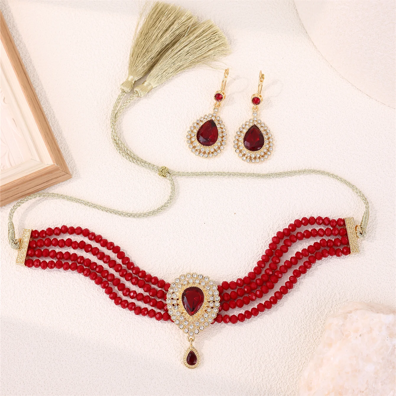 Moroccan Women's Fashion Jewelry Set - Luxurious Traditional Accessories for Bridal Wedding Parties & Holiday Gifts - 3