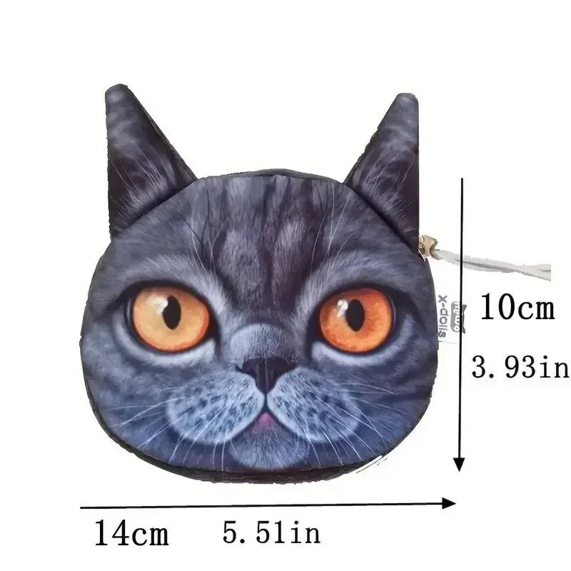Coin Purse Cute Cartoon Cat Plush Coin Purse Animal Cat Coin Bag Sweet Snack Funny Storage Bag