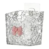 Compact Bathroom Organizer Elegant Bow Decor Bathroom Storage Boxes Set Wall-mounted Shower Caddy Organizer for Cotton Pads 1