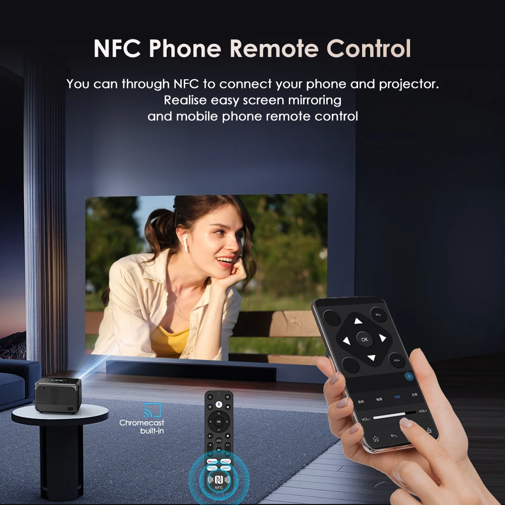 Portable Projector, Mini Projector, Video Projector, Google Version Netflix Official Licence 4k projector 5G WiFi Dolby Portable Projector Android 11 Home Theater beam Projector