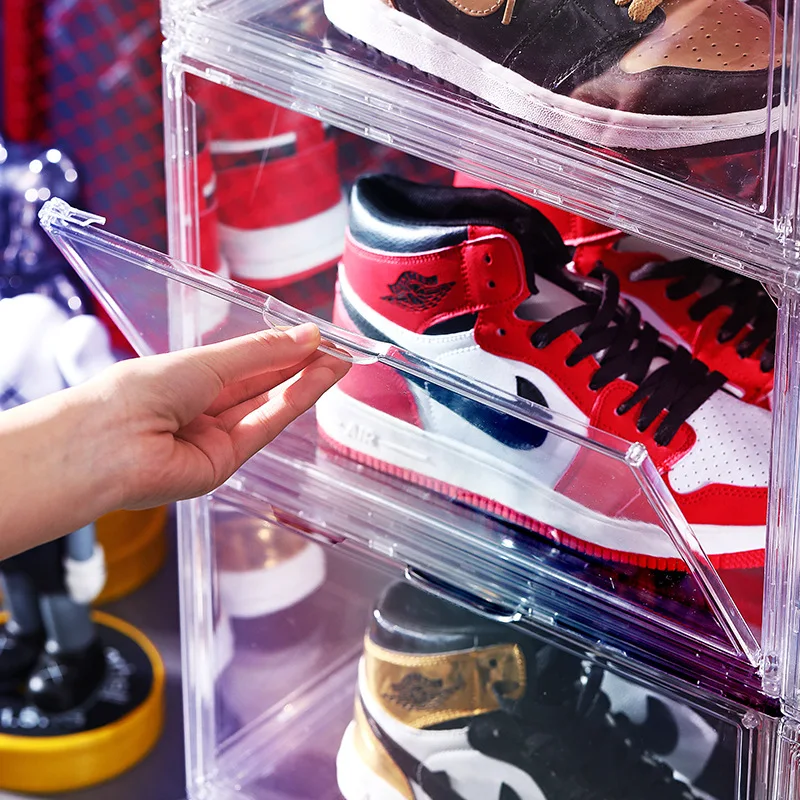 Magnetic dustproof bag shoes  transparent storage box  acrylic transparent display cabinet 2
