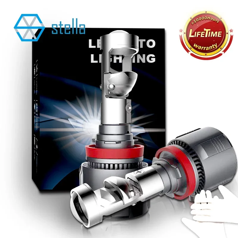 Stella 2x H7 H11 LHD/RHD LED Headlight Mini Lens Projector 9005/9006 Auto Low Beam STG Canbus Bulb for Car/Motor 12v 80W 10000LM led lights led bulbs led headlights led car lights led car headlights car headlamps