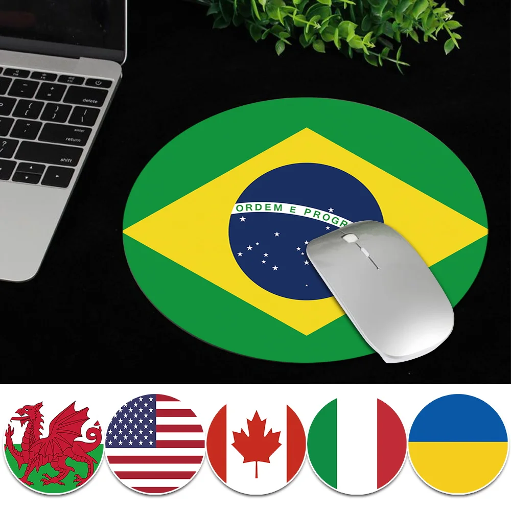 Gaming Mouse Pad Computer Mice Cushion High-quality Round MousePad 22*22 Cm National Flag Series Desk Mat Office Accessories | Компьютеры