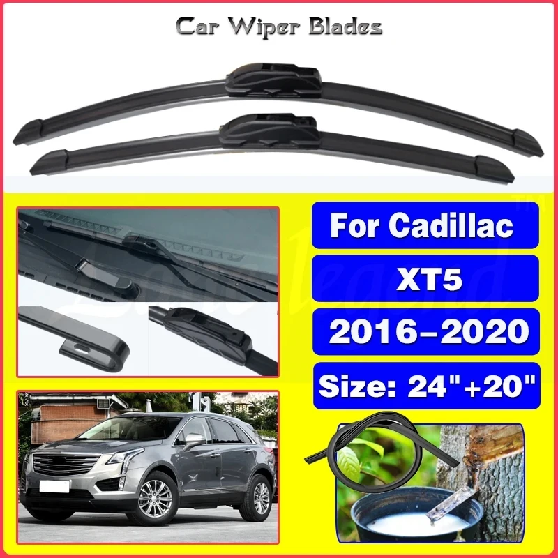 Car Wiper For Cadillac XT5 2016 2017 2018 2019 2020 Windshield Windscreen Front Window Wiper Blades Accessories 24+20