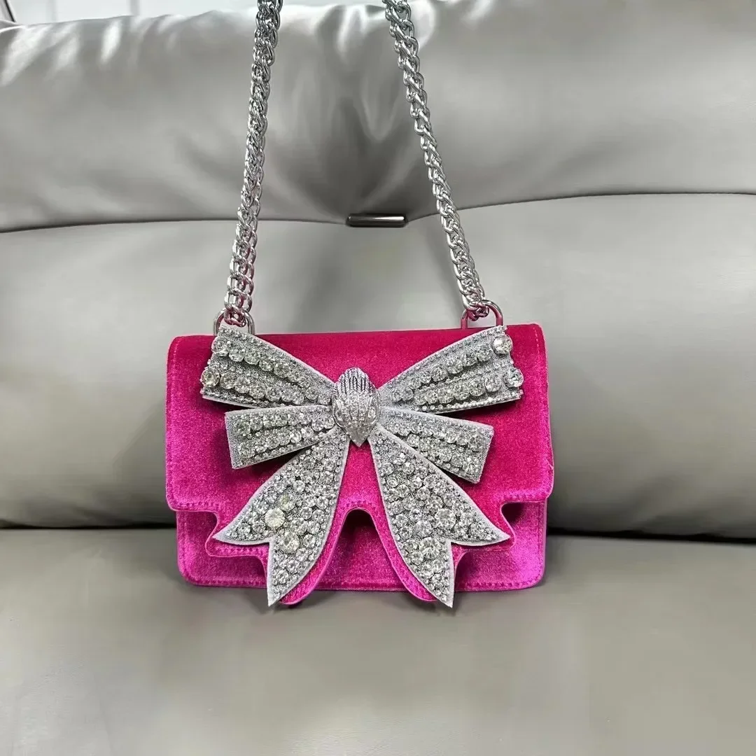 Pink Swirl Leyla Silk Velvet Crossbody Handbag