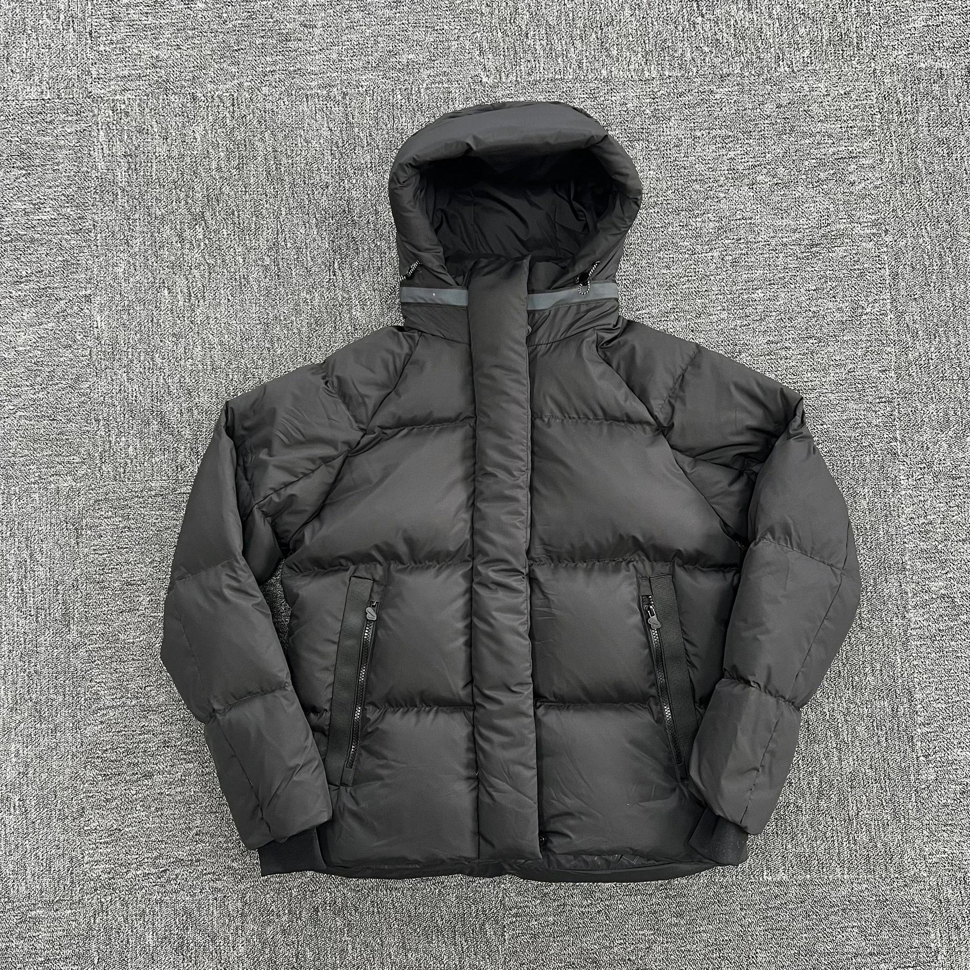 Winter Men Plush Thick Warm Jacket Hoodies Centre Cee Fashion Down Jacket Black Y2k Streetwear Clothing Mens Coat Hat Detachable