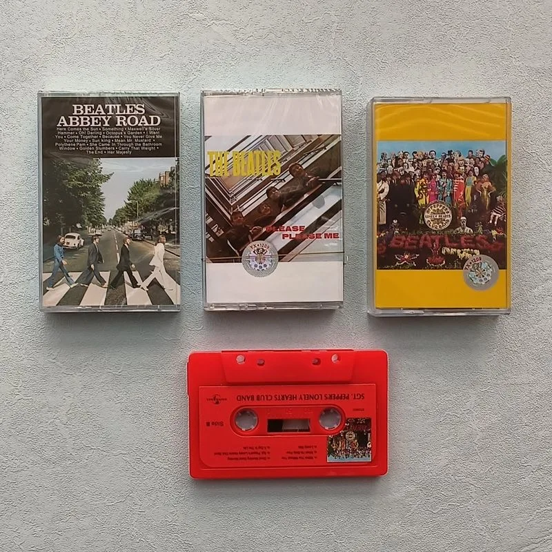 Classic The Beatles John Lennon Music Magnetic Tape Abbey Road Album 3Pcs Cassette Cosplay Walkman Recorder Car Soundtracks Box