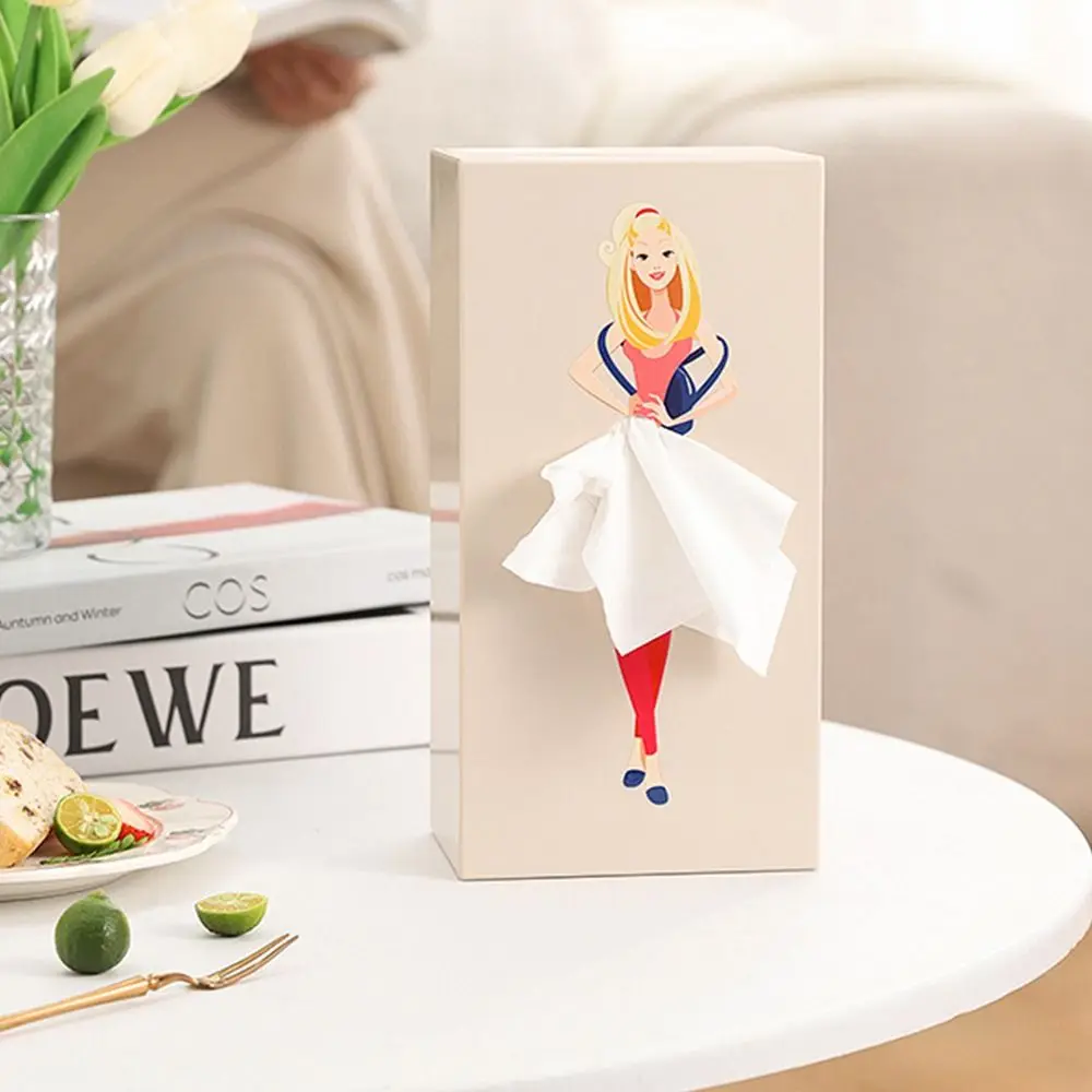 Gifts Waterproof Classy Girl Tissue Box Napkin Holder Craft Ornaments Desktop Storage Boxes Hangable Storage Case Car tissue box tissue dispenser napkin holder
