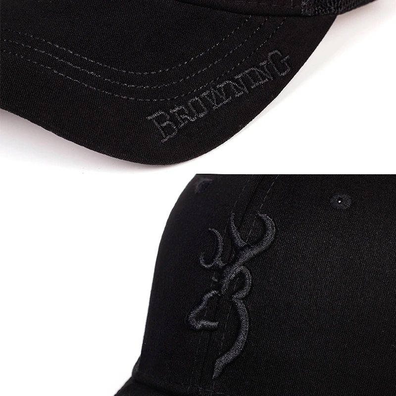 BROWNING haftowana czapka baseballowa męska hip-hopowa damska letnia oddychająca czapka z siateczki outdoorowa przeciwsłoneczna czapka trucker_voghion.com