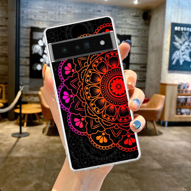 Mandala Flower Totem Shockproof Clear Silicone Phone Case