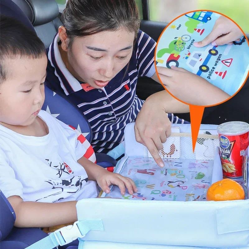 Upgraded Multifunction Autos Baby Seat Tray Waterproof Table Car Seat Tray Storage Kids Toys Infant Holder Cartoon Baby Fence