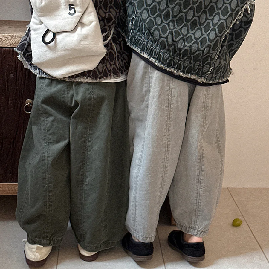 Children Clothes Kids Casual Loose Pants Boys Spring Loose Wide Legs Solid Color Fashionable Simple Kids Trousers boys pants kids pants