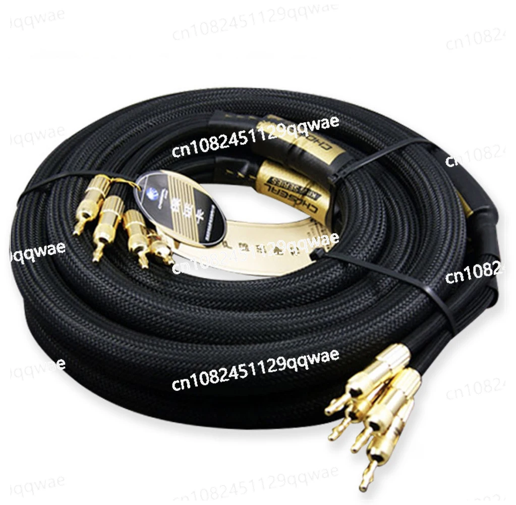 

Аудиофил Hi-Fi кабель для динамиков Choseal 6N OCC, 24K позолоченный Банановый штекер, высококачественный кабель для динамиков 25 мм x 2,5 м LA-5101