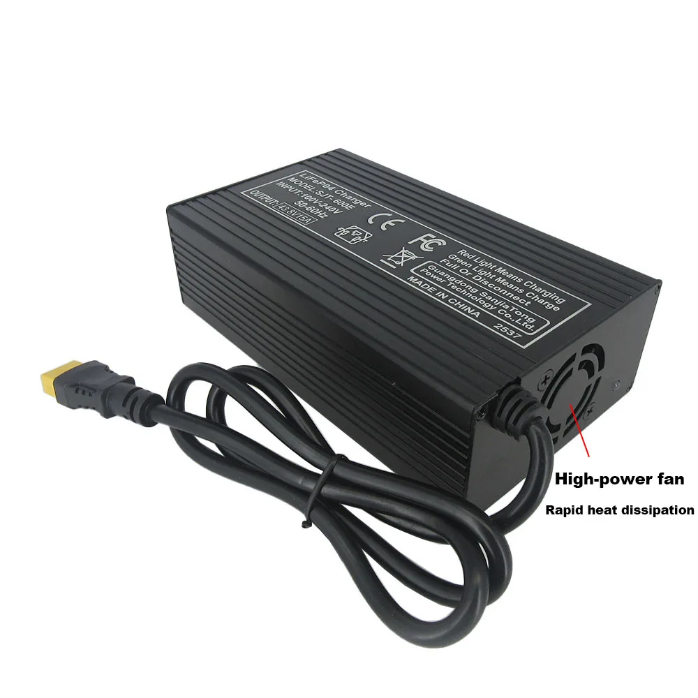 43.8V 15A LiFePO4 고속 충전기 36V 12S 인산철 골프 카트 에너지 저장 태양광 배터리 스마트 충전기 SB50 XT90