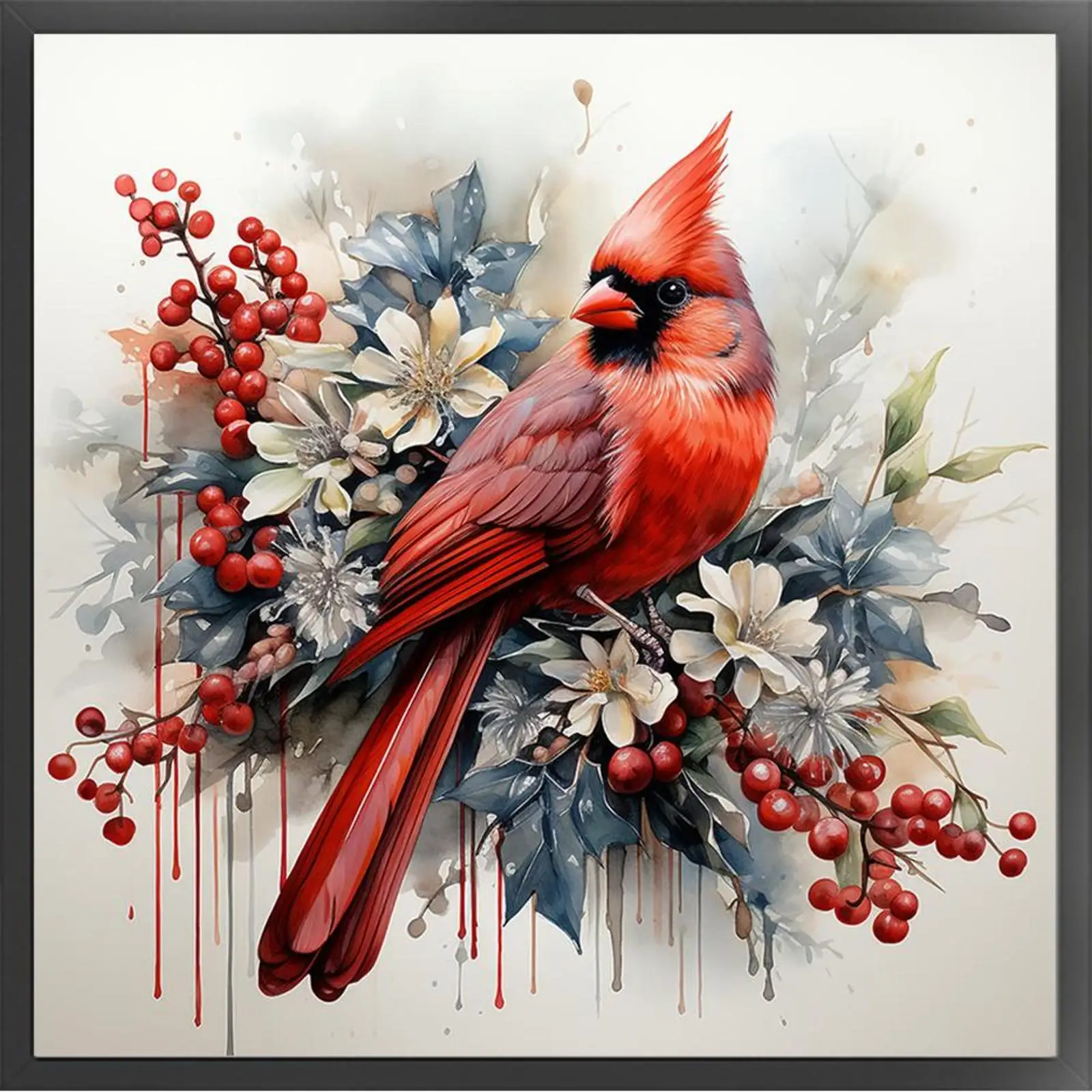 Cardinal Full 11CT DIY Counted Needlework Embroidery Kit 15.75x15.75inch Cross Stitch Art and Crafts Kits for Adults Home Decor