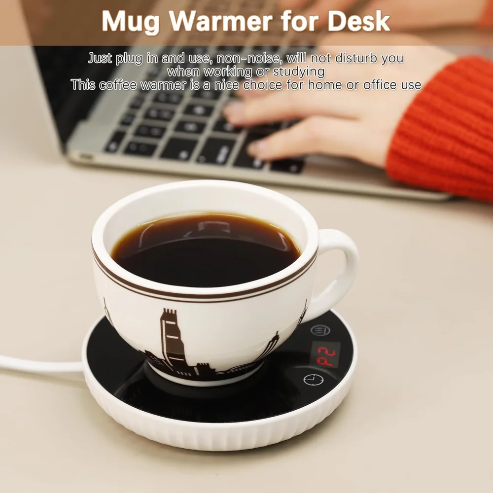 for Desk, Coffee Warmer Auto Off, 2-Temp Settings, Smart Mug Candle Office, Cup Plate Coffee,Coco