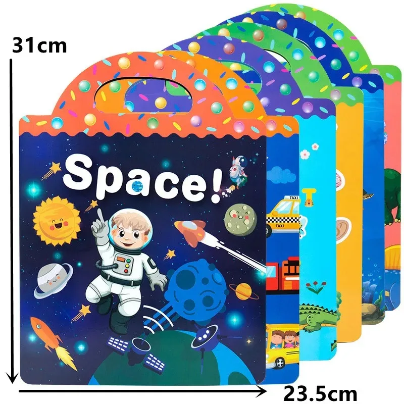 Reusable Cartoon Sticker Book for Kids Multiple Scenos DIY Puzzle Game Educational Learning Classic Toys for Child Age 2-4 Gifts 6