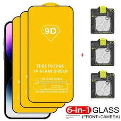 9D Tempered Glass for iPhone 14 15 Pro Max 12 Mini 14Plus Screen Protector for iPhone 13 PRO XS MAX Camera Lens Protective Glass