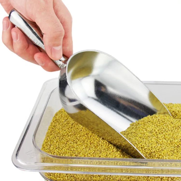 Aluminum Alloy Ice Shovel Scoop Plastic Charcoal and Ash scoop Wood Chip Scoop Barbecue Grid Plastic Suit Pellets Saw Dust