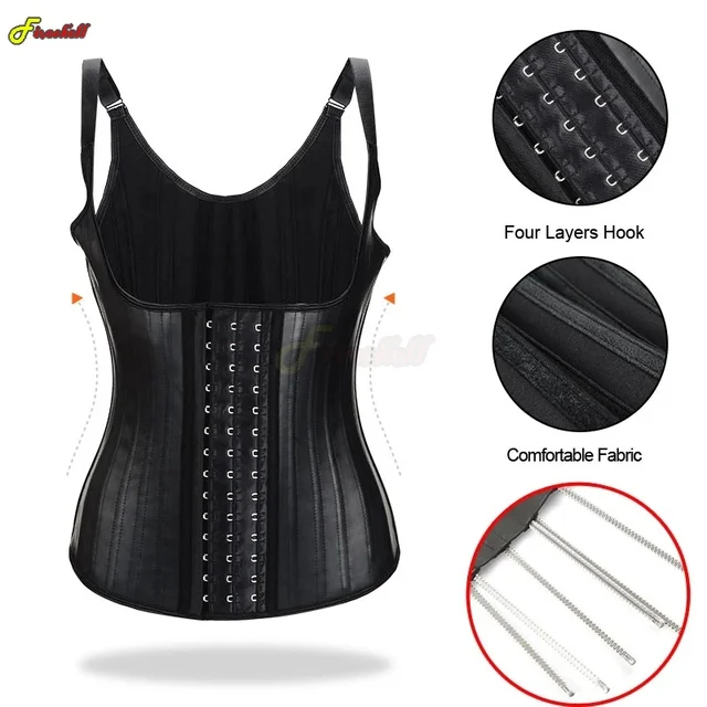 Women Latex Waist Trainer Women Binders Shapers Modeling Strap Corset Colombian Girdles Body Shapewear Faja Shape Sport Vest 3