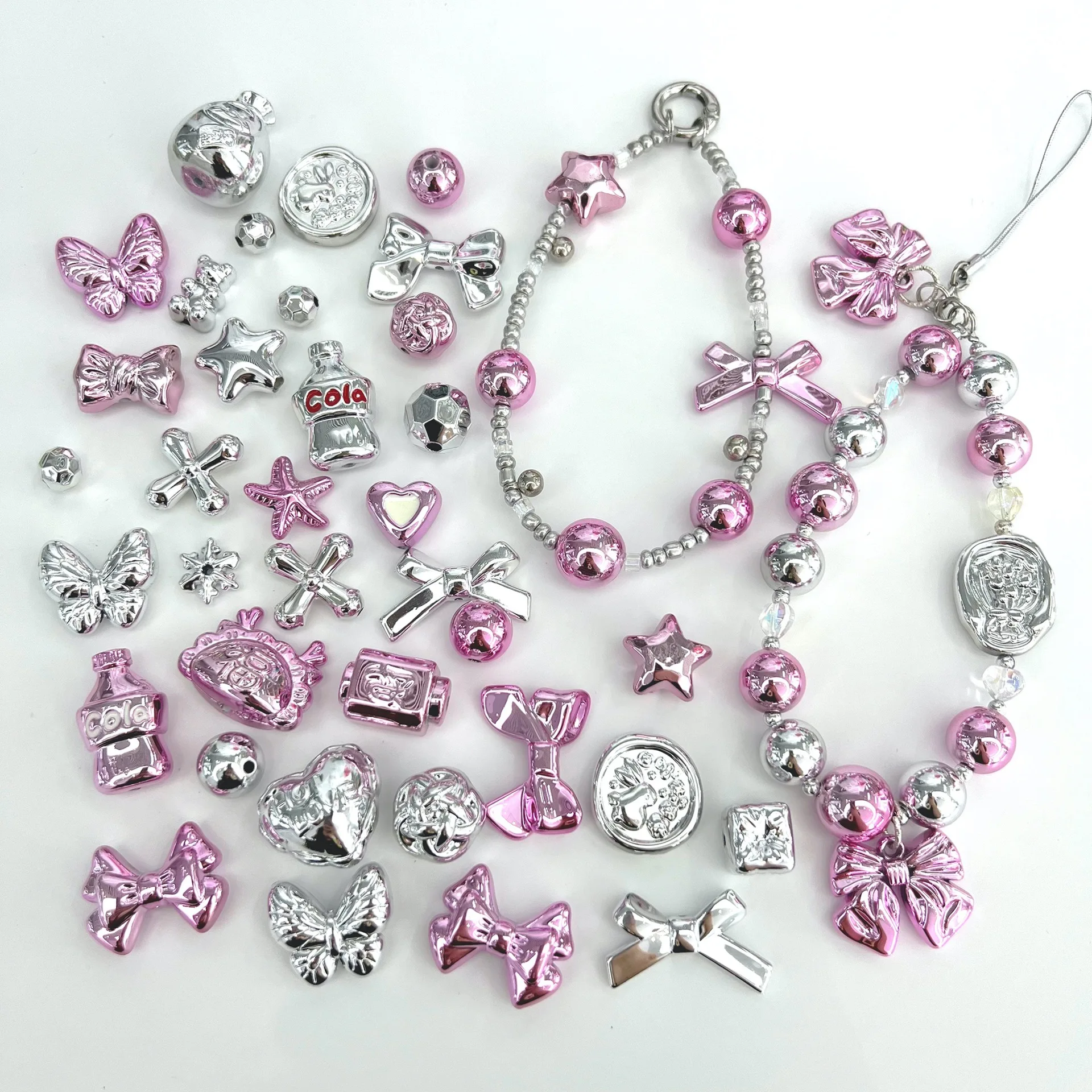 20g/100g Acryl Schmetterling Bogen Herz y2k Spacer Perle für DIY Halskette Armband Telefon kette Schmuck Herstellung liefert Zubehör