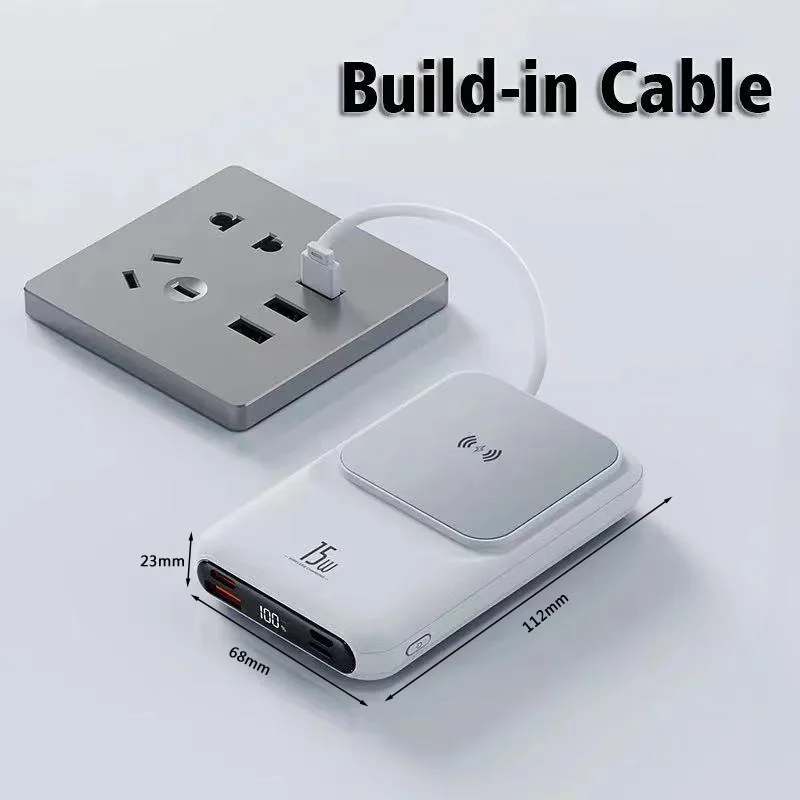 IPhone용 케이블이 있는 마그네틱 전원 은행, 삼성 외부 배터리, Macsafe 휴대용 충전기, 예비 보조 배터리