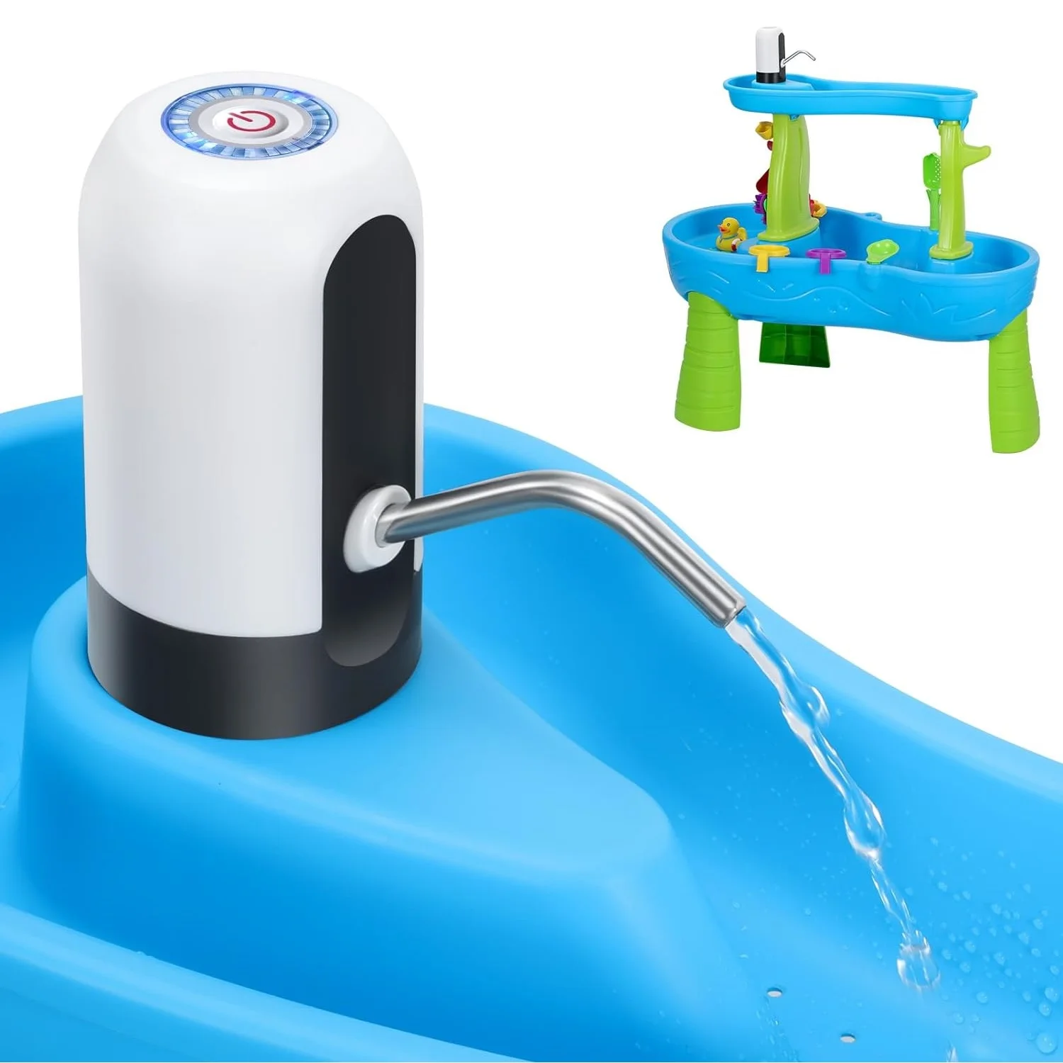 Water Table Pump Kids Water Pump for Table Table Accessories Small Cordless for Fun Summer Outdoor Activities