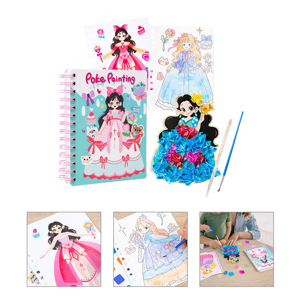 

1 Set DIY Puncture Paintings Unfinished Fabric Poking Material Puncture Painting Clothing Crafts