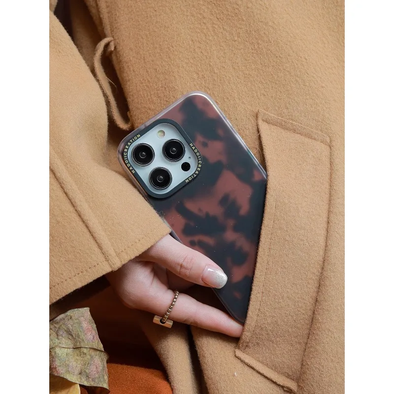 

Original Amber Phone Case Retro Brown Anti Drop Shockproof Silicone Soft Phone Cases for Iphone 14 13 12 Pro Max Cover 아이폰 케이스