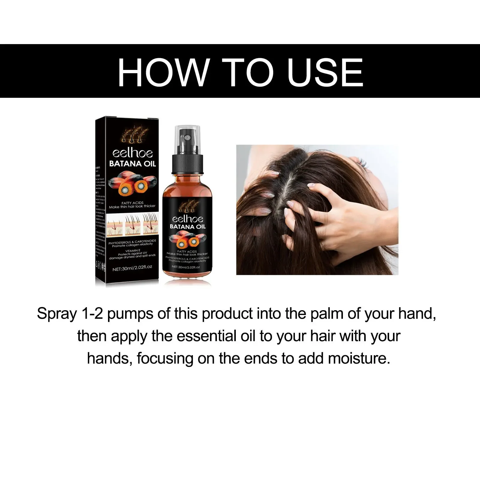 Description Picture 6 of itemEelhoe Hair Spray Deep Moisturizing Scalp Hair Repair Strong and Tough Hairs Fixation Hairs Density Repair Damaged Hair Roots