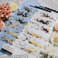1loop Illusory Fire Butterfly Washi PET Tape for Scenic Journaling, Basic Landscape Collage 2