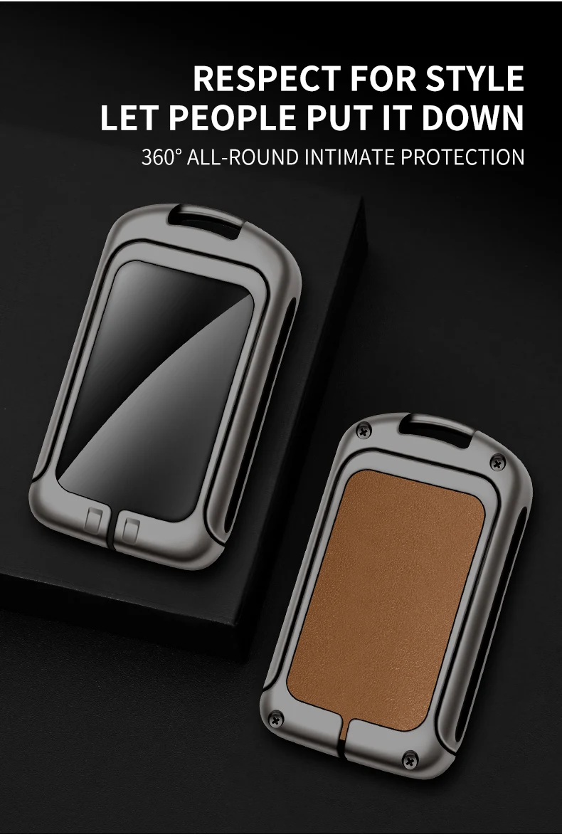 Custodia per chiave intelligente per auto in pelle metallica per Volvo XC40 XC60 XC90 S60 S90 V90 T5 T6 T8 custodia protettiva accessori per borsa Fob - S76cf537ec42f4c148fd2ffdc0761a76b4