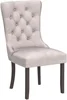 Tufted Dining Chairs Set of 6, Velvet Upholstered Dining Chairs with Nailhead Back and Ring Pull Trim, Solid Wood Dining Chairs 6