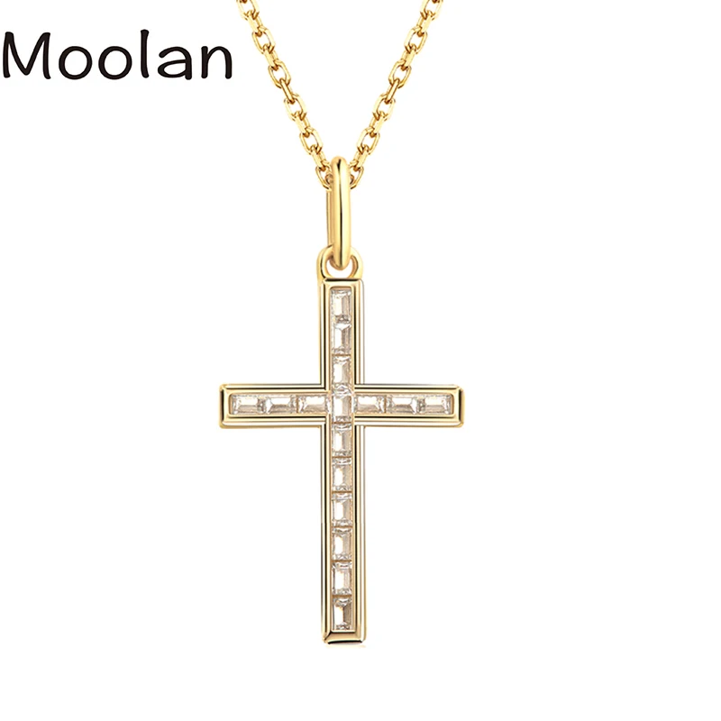

Модные ювелирные украшения Moolan, ожерелье из серебра 925 пробы с Т-образным бриллиантом, эксклюзивная яркая цепочка до ключиц