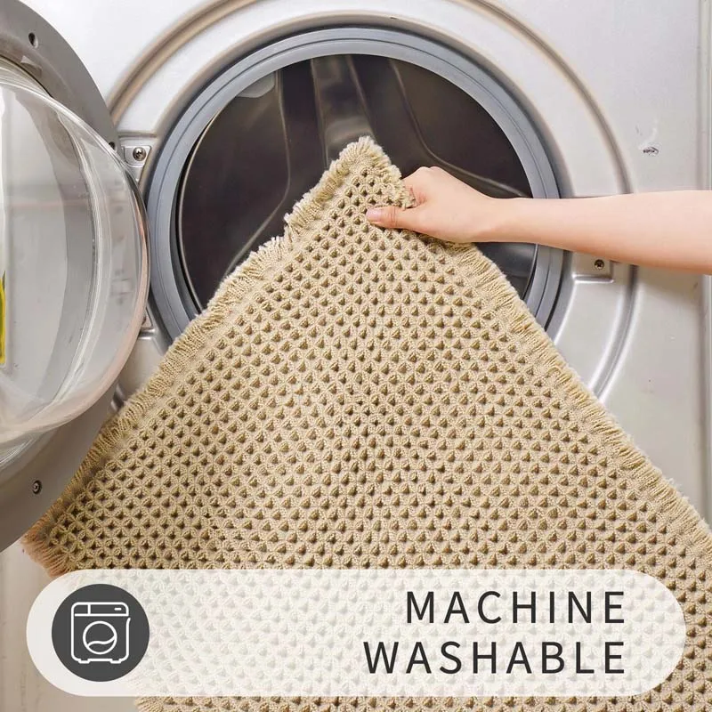 Large Bathroom Mat Anti-slip Water-Absorbent Shower Room Floor Foot Rug Comfortable Soft Waffle Weave Bath Mats for Tub