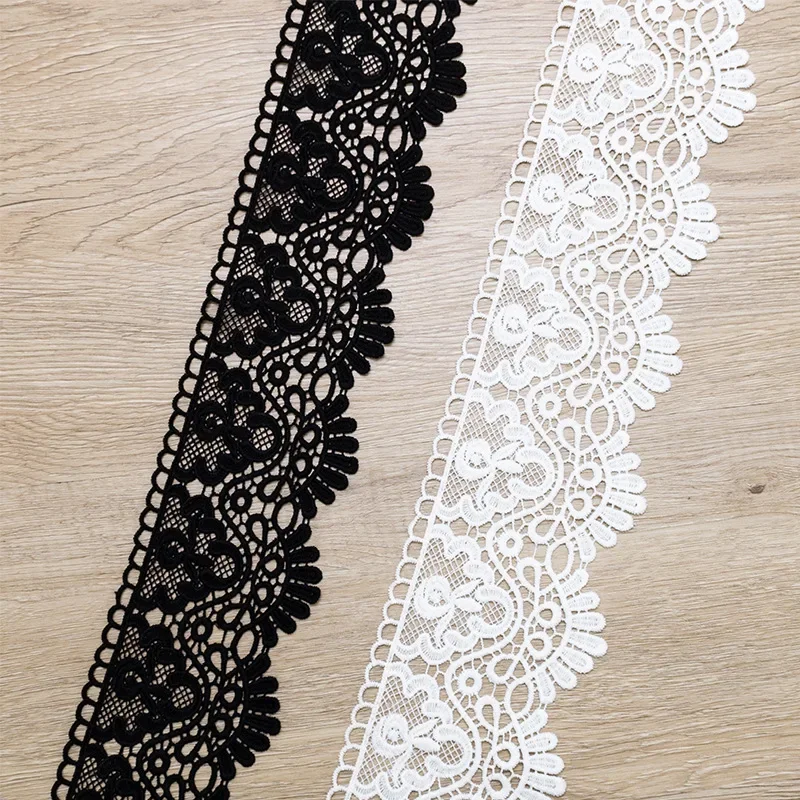 Lace Ribbon Lace Fabric Lace Sewing Supplies Lace Sewing Accessories Lace Garment Accessories Lace Accessories Lace Decoration 10cm Wide Hollow Out Floral Embroidered Lace Ribbon DIY Apparel Sewing Fabric Milk Silk Water Soluble Lace Tape