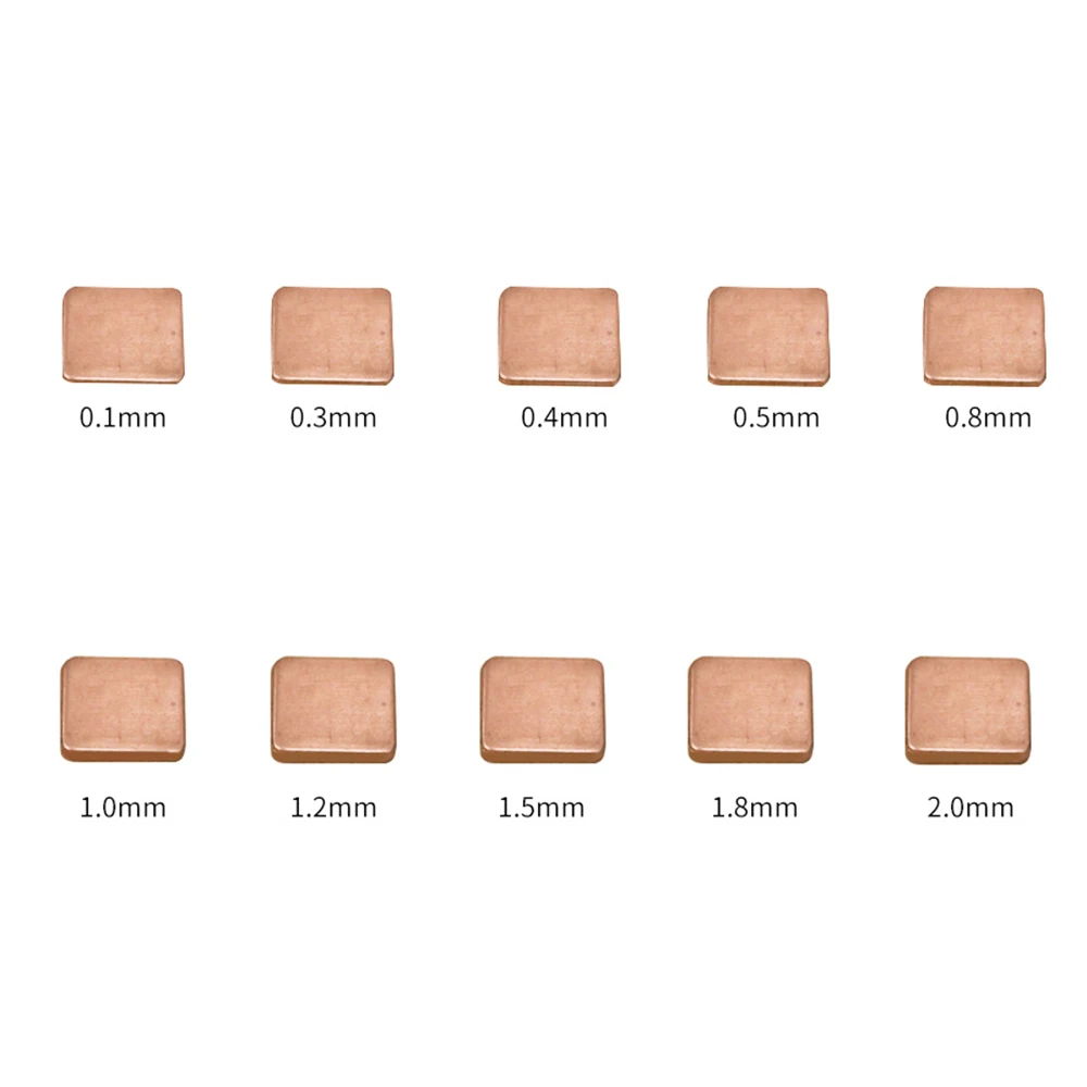 Copper Sheet Thermal Pad Heatsink Sheet for Efficient Cooling (10 Pieces, Various Thicknesses)