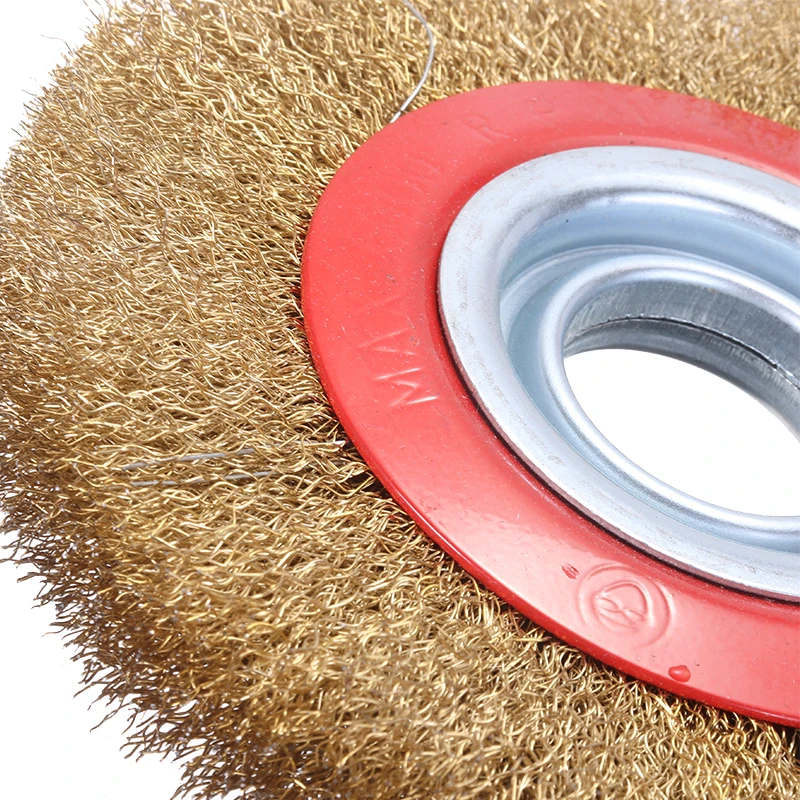 F50 6" Wire Brush 150mm Fine Wire Brush Wheel 10pcs Adaptor Rings For Bench Grinder For Deburring