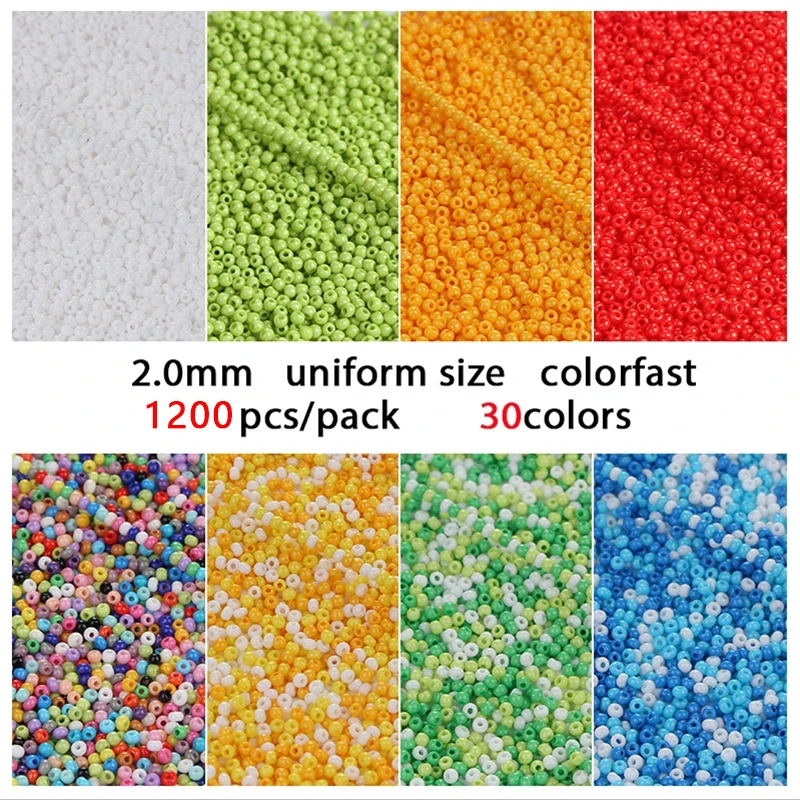

Czech Uniform Round Glass Seed Beads Candy Color Small Craft Beads For DIY Handmade Jewelry Making Accessories 12Gram/lot