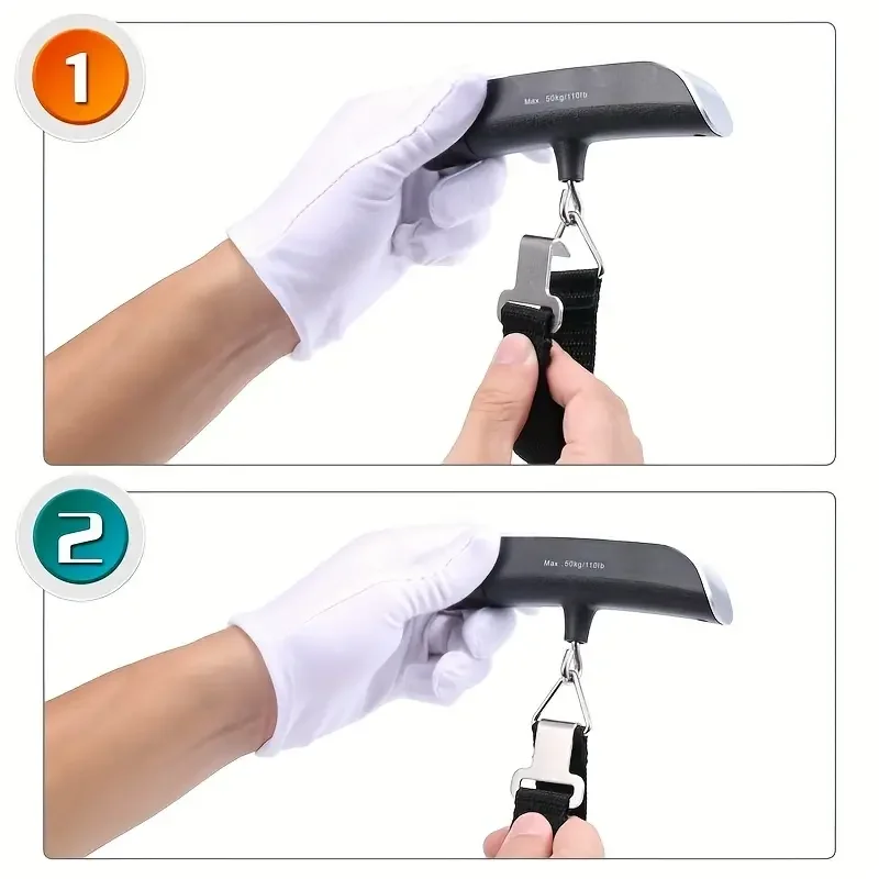 Luggage Scale Luggage Weight Scale Hanging Scale Digital Luggage Scale 110lbs Hanging Baggage LCD Display Portable Suitcase Weighing Scale Travel Luggage Weight Tool