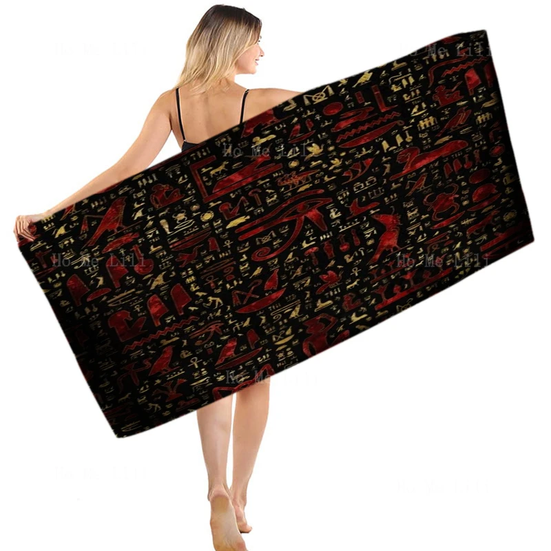 

Colorful Ancient Egyptian Hieroglyphs Pattern Ancient Cultural Art Quick Drying Towel It Can Be Used In Places Like Yoga Fitness
