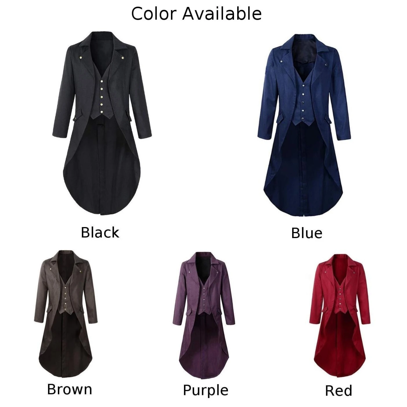 Medieval Coat Tailcoat Victorian Winter Collared Gentleman Gothic Long Sleeve Mens Regular Renaissance Spring New