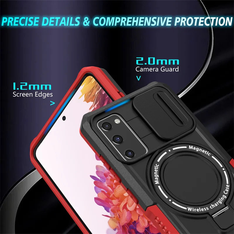 Shockproof Armor Case with Magsafe Wireless Charging and Magnetic Ring Holder